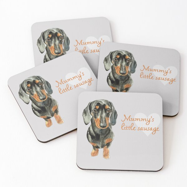 Item preview, Sausage dog on grey background designed and sold by Debbie’s Sketchbook.