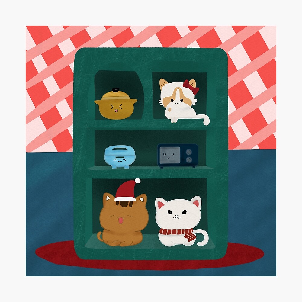lazy cat on shelf
