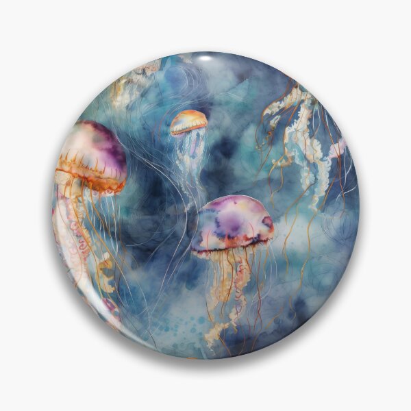 Item preview, Colorful Jellyfish in a Sea of Blue designed and sold by Richard-Y.