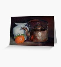 Still life with a copper kettle Greeting Card