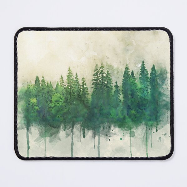 Item preview, green forest watercolor painting designed and sold by shokA Design.