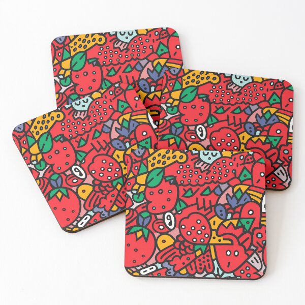 Item preview, Stylized strawberry pattern design designed and sold by randrdesign.