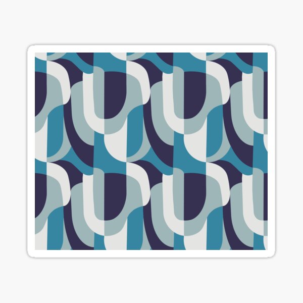Robins Egg Blue Abstract Retro Pattern Sticker