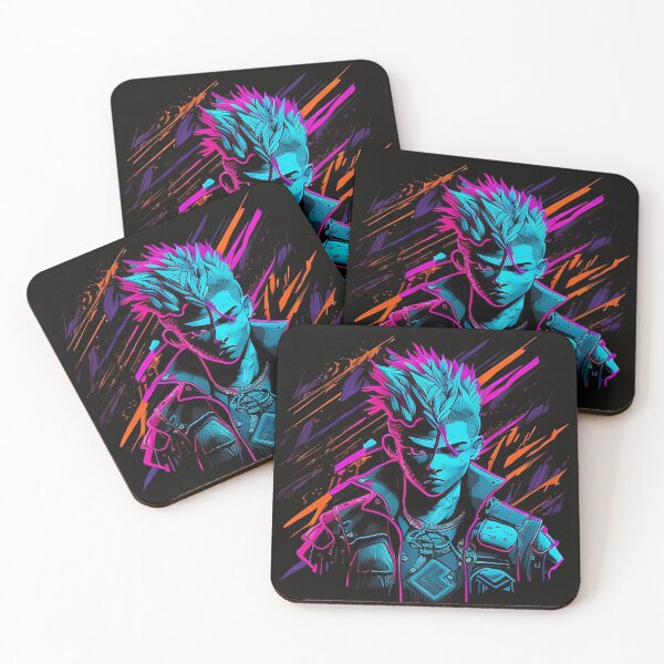 Item preview, Futuristic Neon Hero: A Cartoon Character in Watermark Style designed and sold by EmblemEmporium.