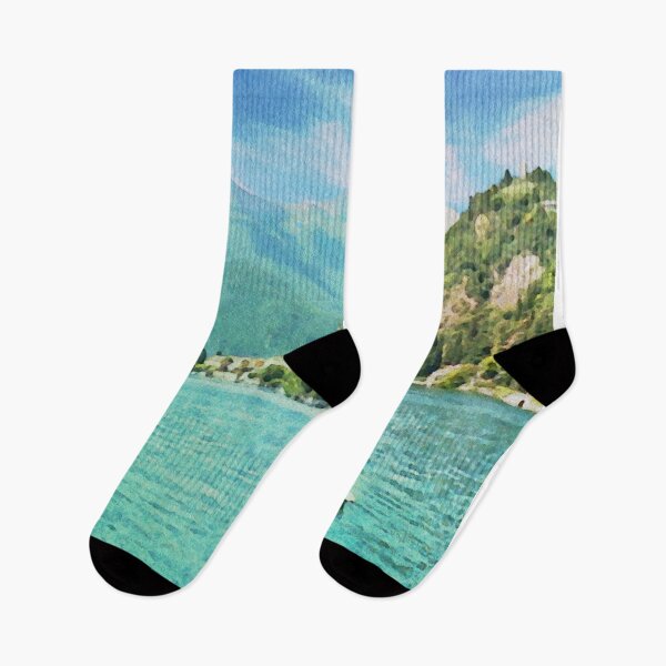 Item preview, Lago di como in watercolor designed and sold by thelazypigeon.