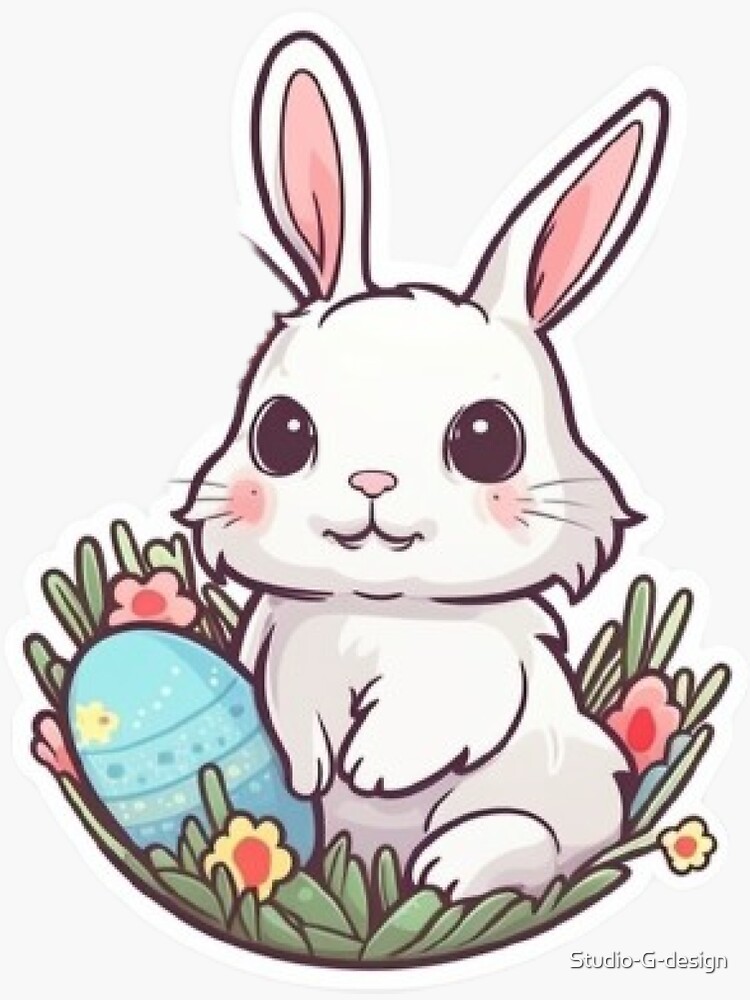 Rabbit sketch drawing Easter bunny with flowers svg png dxf eps jpeg  Chameleon Cuttables LLC | Chameleon Cuttables LLC