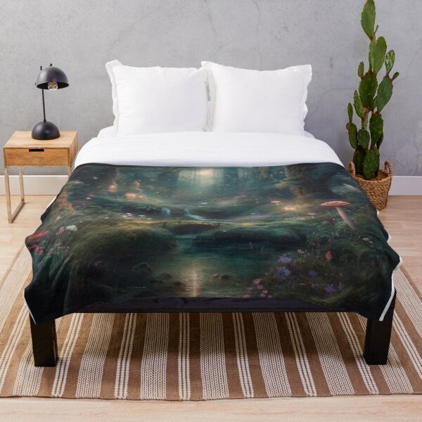 Artikelvorschau, Verzauberte magische Fantasiewälder und Waldlandschaft mit Pilzen und Bächen entworfen und verkauft von ManxCatAndy.