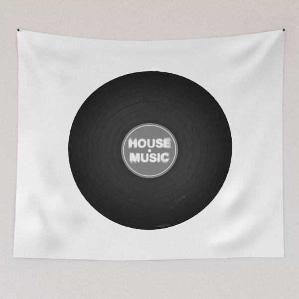 Item preview, House Music vinyl record - black and white version designed and sold by PeterADesign.