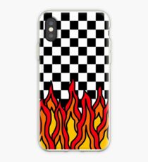Checker Board and Flames iPhone Case
