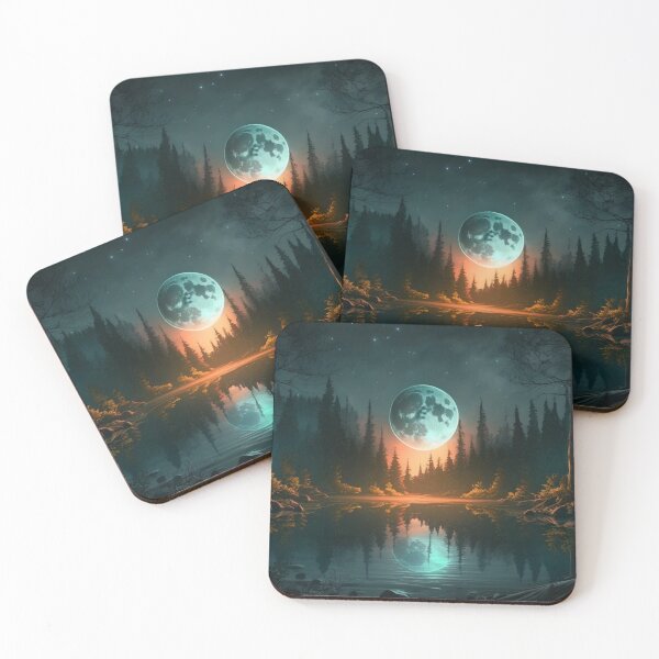 Item preview, Peaceful forest with a magnificent full moon designed and sold by PrintCove.