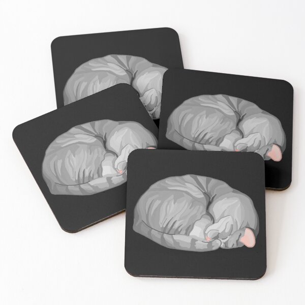 Item preview, Sleeping Curled Gray Tabby Cat designed and sold by Deborah Camp.