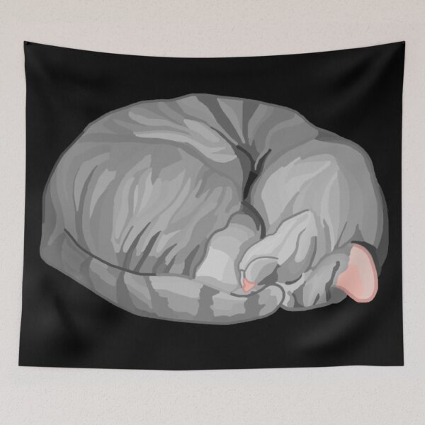 Item preview, Sleeping Curled Gray Tabby Cat designed and sold by Deborah Camp.