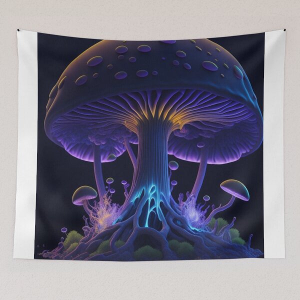 Artikelvorschau, Leuchtender Pilz Nr. 72 Teil der Kollektion „Leuchtender Pilz“ entworfen und verkauft von Psychedelic Psychos.