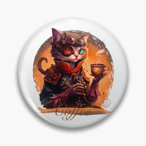Item preview, Cat coffee steam punk  designed and sold by nemfisart.