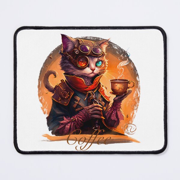 Item preview, Cat coffee steam punk designed and sold by nemfisart.