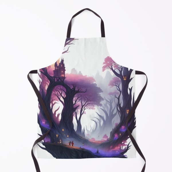 Item preview, Village in a fantasy forest watercolor designed and sold by MudbloodStore.