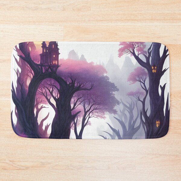 Item preview, Village in a fantasy forest watercolor designed and sold by MudbloodStore.