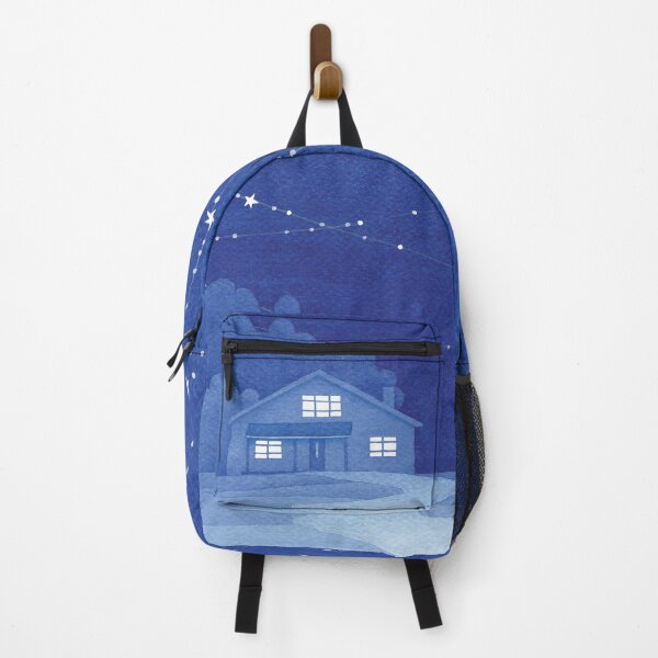 Item preview, house with stars, blue watecolor designed and sold by VApinx.