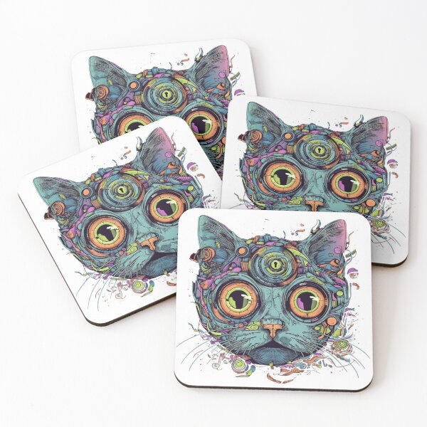 Item preview, Funny Fauvism Art of a Frightened Cat - Atychiphobia Scaredy Cat designed and sold by DaringPrintsCo.