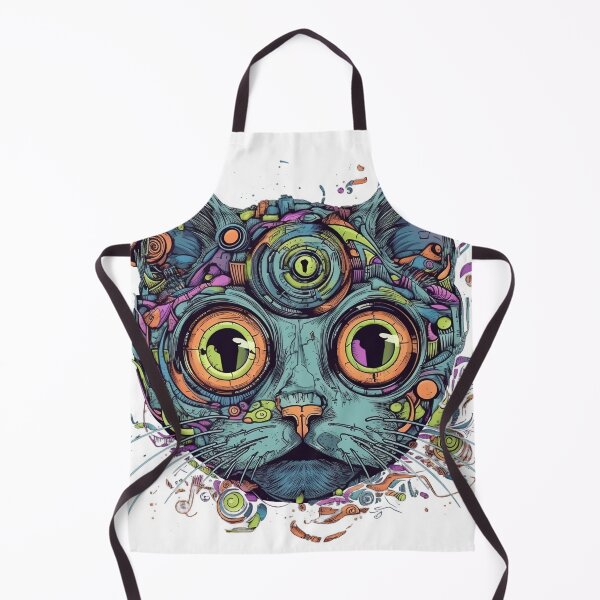 Item preview, Funny Fauvism Art of a Frightened Cat - Atychiphobia Scaredy Cat designed and sold by DaringPrintsCo.