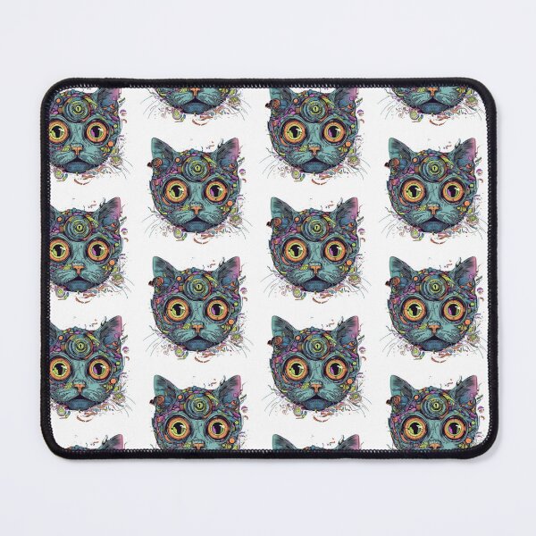 Item preview, Funny Fauvism Art of a Frightened Cat - Atychiphobia Scaredy Cat designed and sold by DaringPrintsCo.