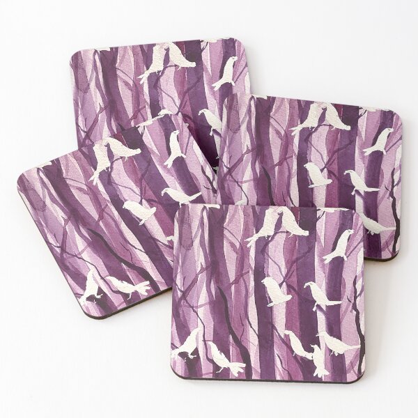 Item preview, The lilac color of the magical forest and white birds. designed and sold by Elena Reutova.