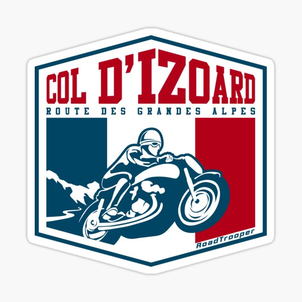 Item preview, Col d Izoard 02 Motorcycle T-Shirt + Sticker - Route des Grandes Alpes  designed and sold by ROADTROOPER.