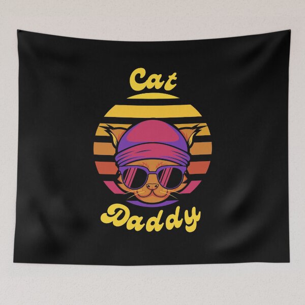 Item preview, Cat Daddy Black Cat vintage Eighties Style Cat Retro designed and sold by Shop801.