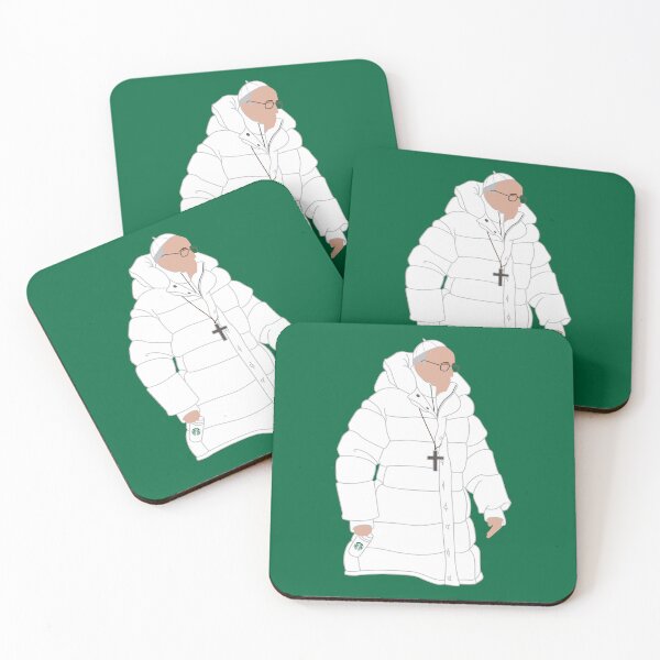 Item preview, The Pope in Puffy Jacket with Coffee 2 designed and sold by BlueSkyTheory.