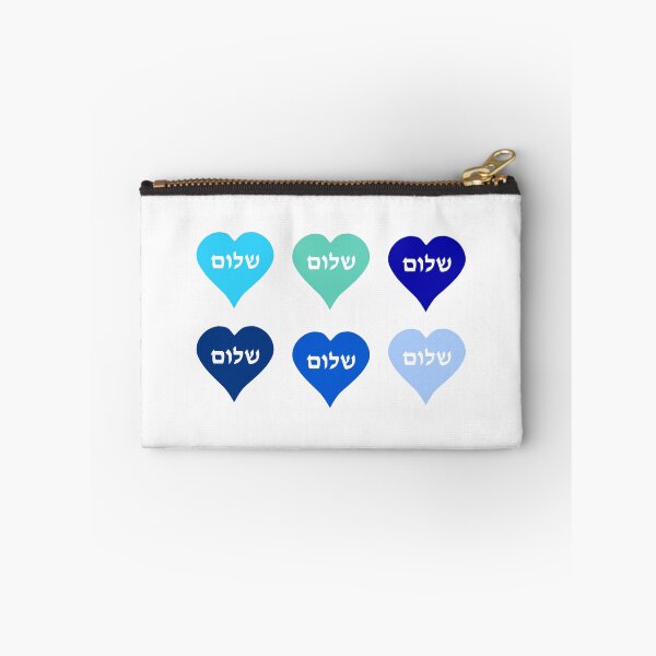 Item preview, Shalom in Hebrew Letters Blue Love Hearts designed and sold by inspirationzgal.