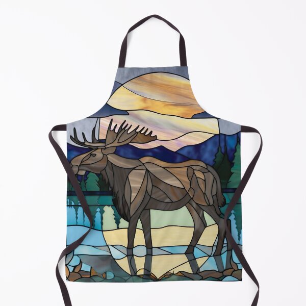 Item preview, Stained Glass Moonlight Moose designed and sold by Matt's Artificial Nature.