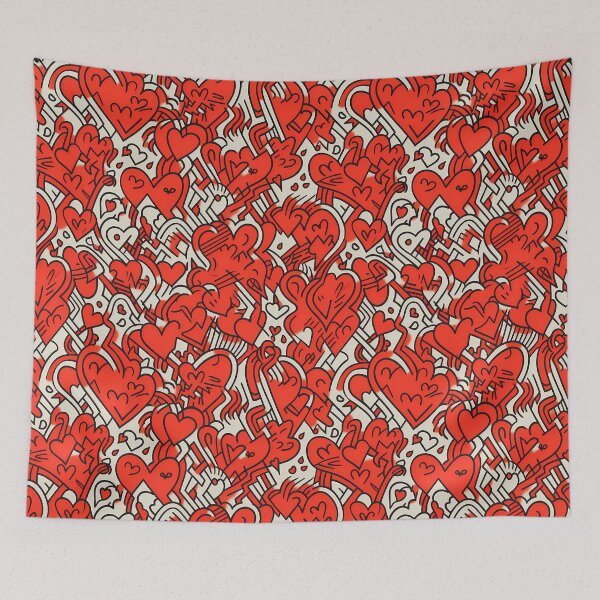Artikelvorschau, Stilisierte Herzen-Muster in Linen-Kunst entworfen und verkauft von randrdesign.