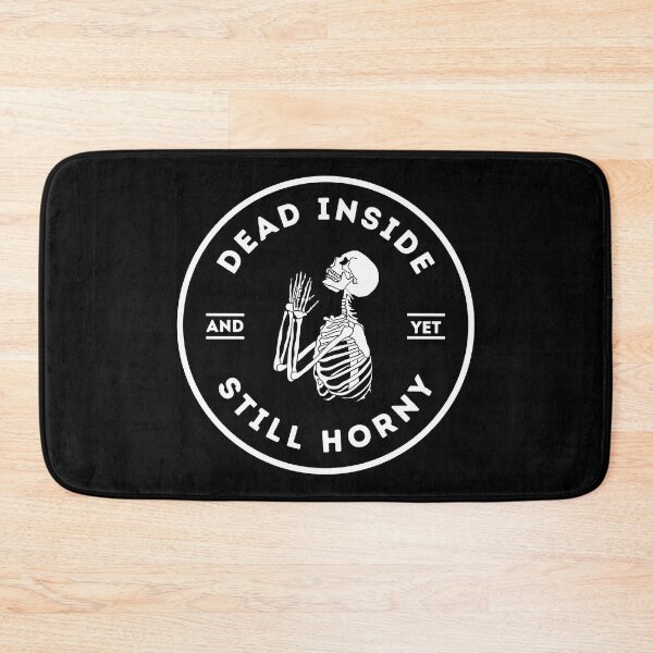 Item preview, Dead Inside But Still Horny | Black And White Praying Skeleton designed and sold by KinkShoppe.