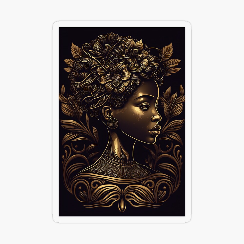 Poster for Sale avec l'œuvre « belle femme africaine noire » de l