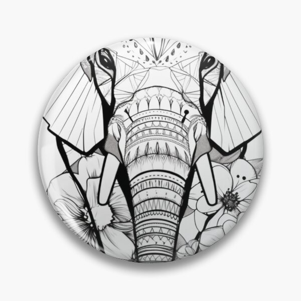 Item preview, Geometric flower elephant designed and sold by alxndraai.