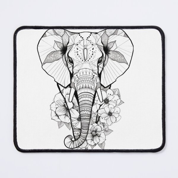Item preview, Geometric flower elephant designed and sold by alxndraai.