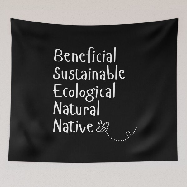 Item preview, Beneficial Sustainable Ecological Natural Native White Text Design designed and sold by EarthArtDesigns.