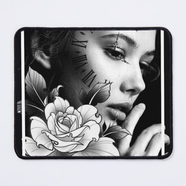 Item preview, Woman's face with clock and a flower designed and sold by clothingfa.