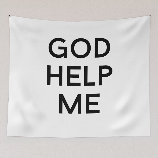 Item preview, god help me text graphic v1 white background designed and sold by fishpressink.