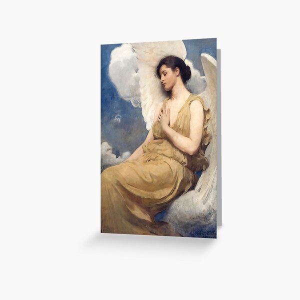 Item preview, Angel winged figure by Abbott Handerson Thayer 1889 designed and sold by VioletAndOberon.