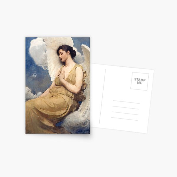 Item preview, Angel winged figure by Abbott Handerson Thayer 1889 designed and sold by VioletAndOberon.