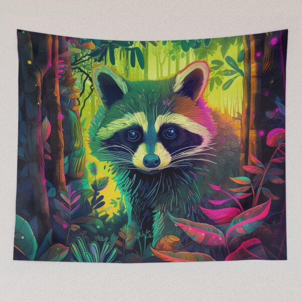 Item preview, "Raccoon Magic: A Playful Peek into the Wild" designed and sold by Mykhailov.