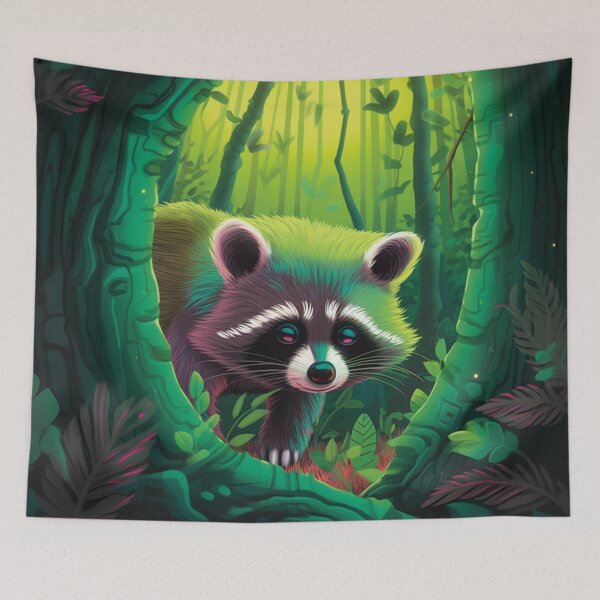 Item preview,  "Raccoon Magic: A Playful Peek into the Wild" designed and sold by Mykhailov.