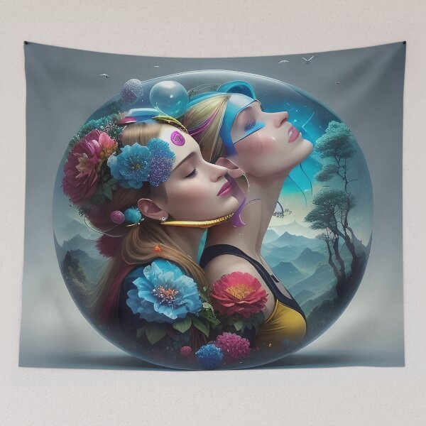 Item preview, Sisters are forever: surreal women portrait  designed and sold by artmanikin.