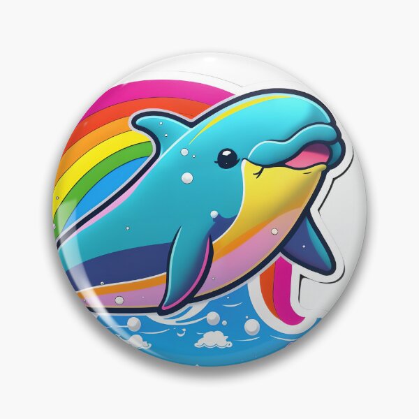Item preview, Happy Rainbow Splash Dolphin designed and sold by RoboRembrandt.