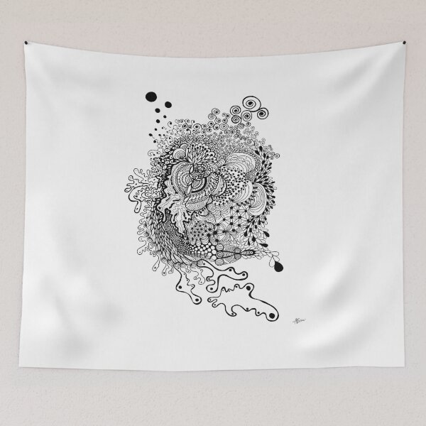 Item preview, Black and white abstract drawing designed and sold by AgArtD.