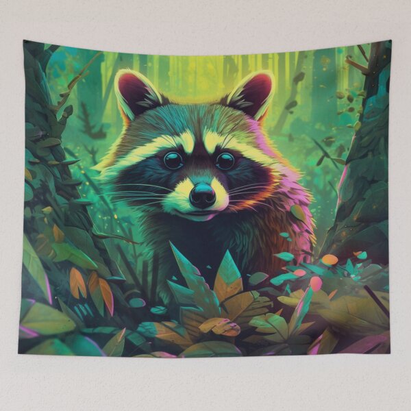 Item preview, "Raccoon Magic: A Playful Peek into the Wild" designed and sold by Mykhailov.