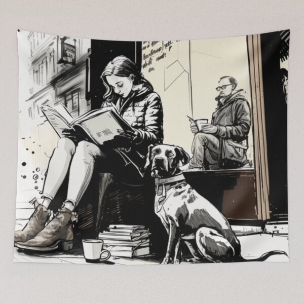Item preview, BOOKS AND COFFEE AND DOGS AND SOCIAL JUSTICE designed and sold by Trendy Design.