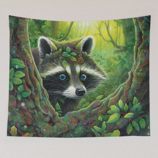 Item preview, "Raccoon Magic: A Playful Peek into the Wild" designed and sold by Mykhailov.