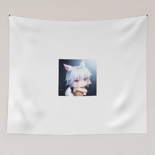 Item preview, A Beautiful Cute Chibi Wolf Boy Sticker Very Kawaii Sticker designed and sold by HikariAtelier.